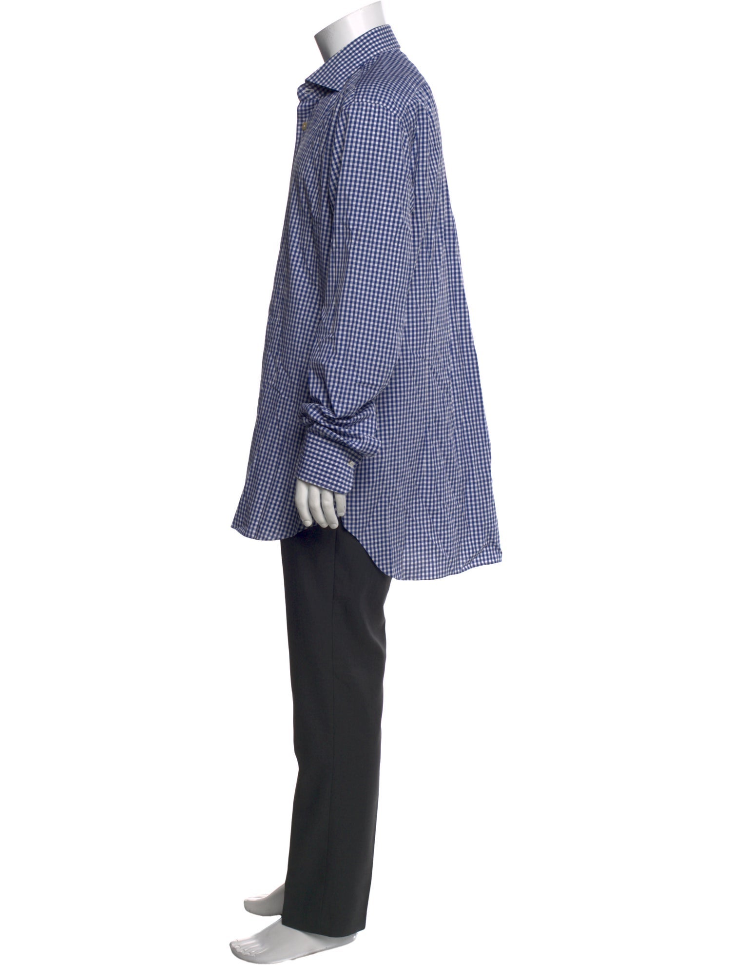 Kiton Plaid Print Long Sleeve Dress Shirt