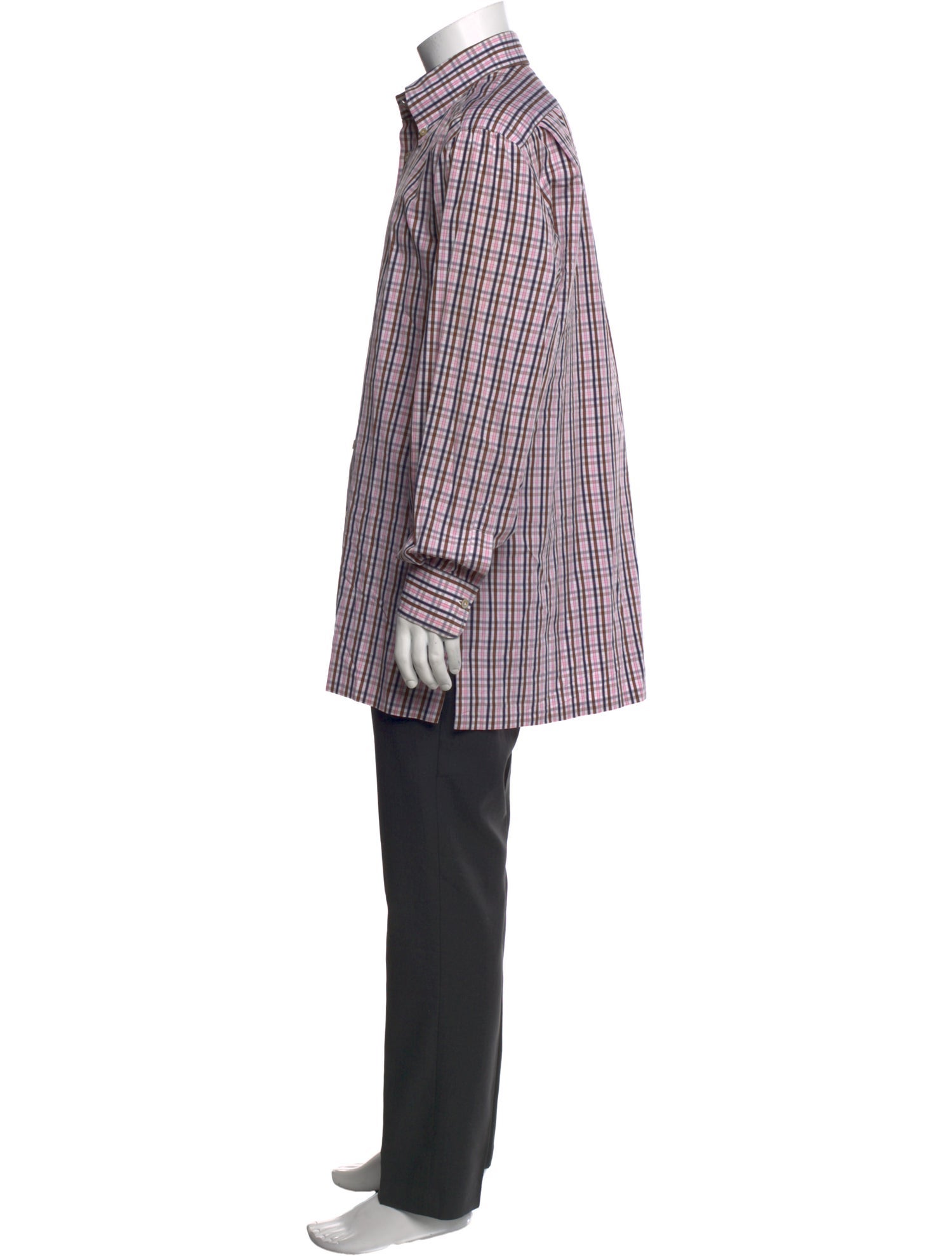 Kiton Plaid Print Long Sleeve Shirt