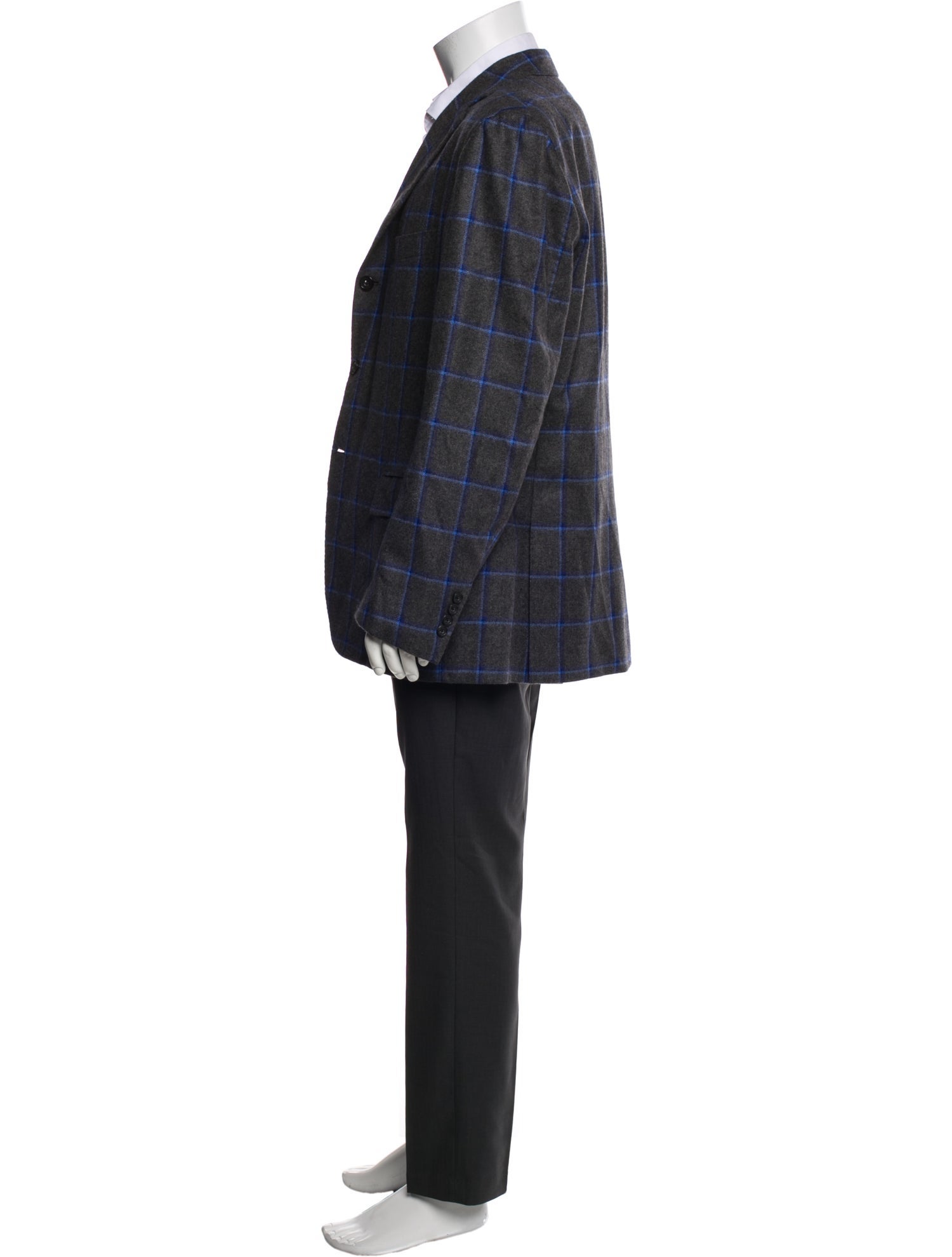 Kiton Cashmere Plaid Print Blazer