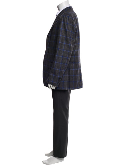 Kiton Cashmere Plaid Print Blazer