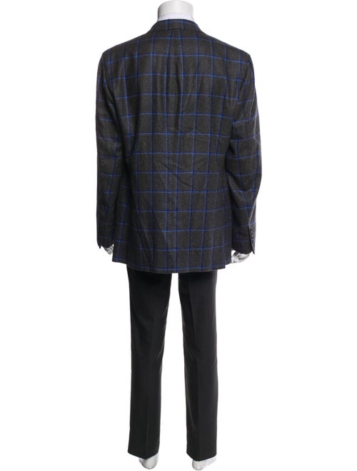 Kiton Cashmere Plaid Print Blazer