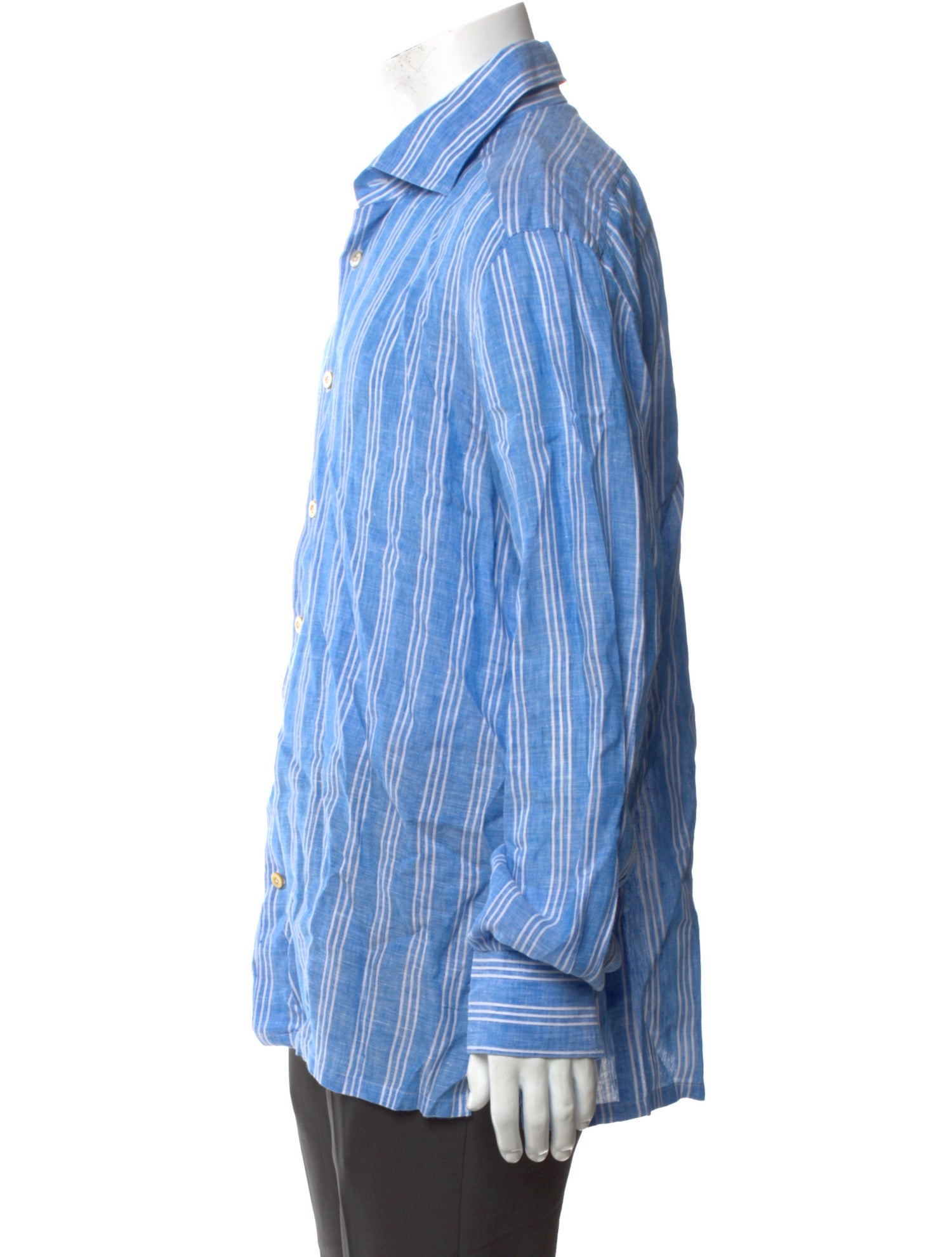 Kiton Striped Long Sleeve Dress Shirt