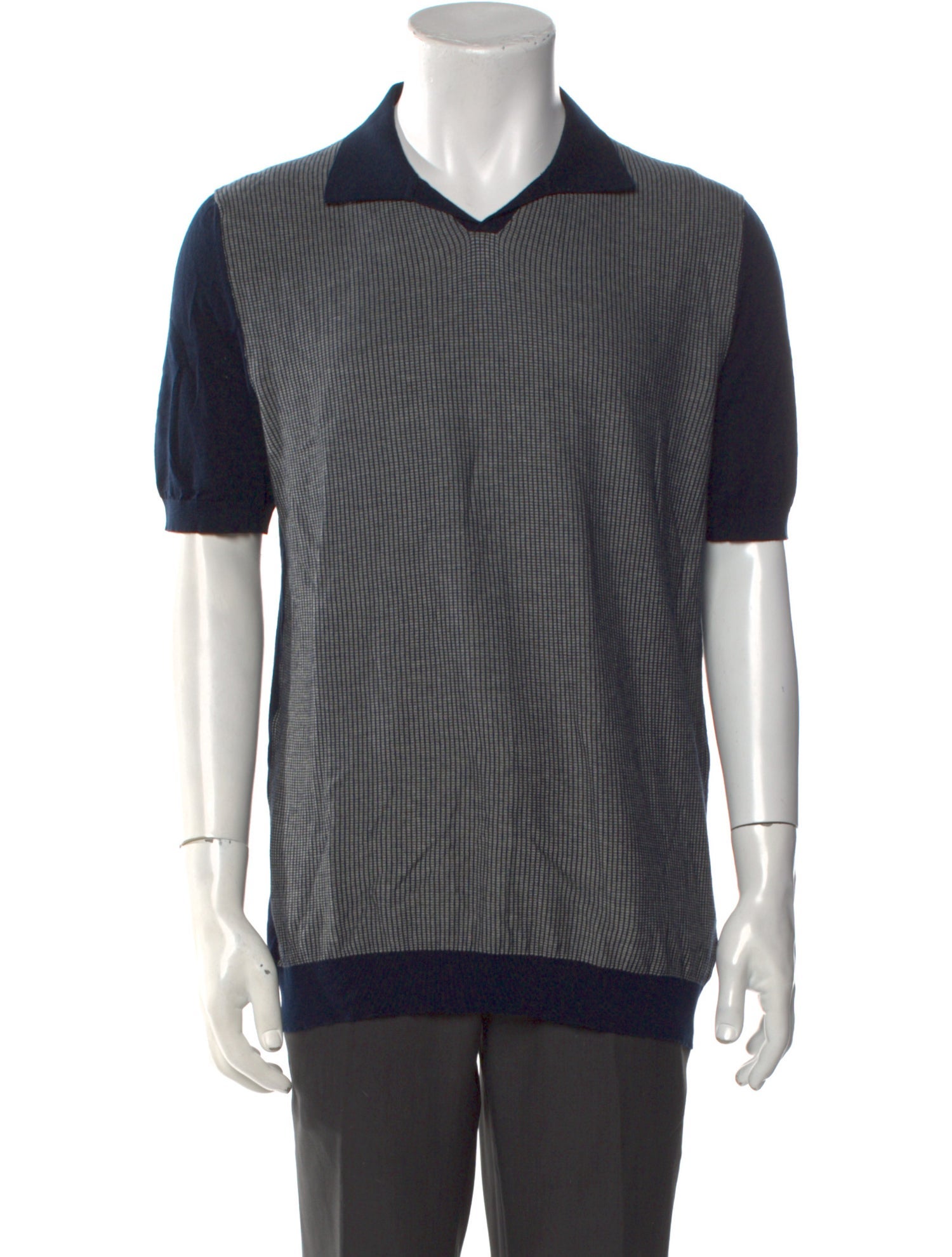 Kiton Striped Collar Polo Shirt