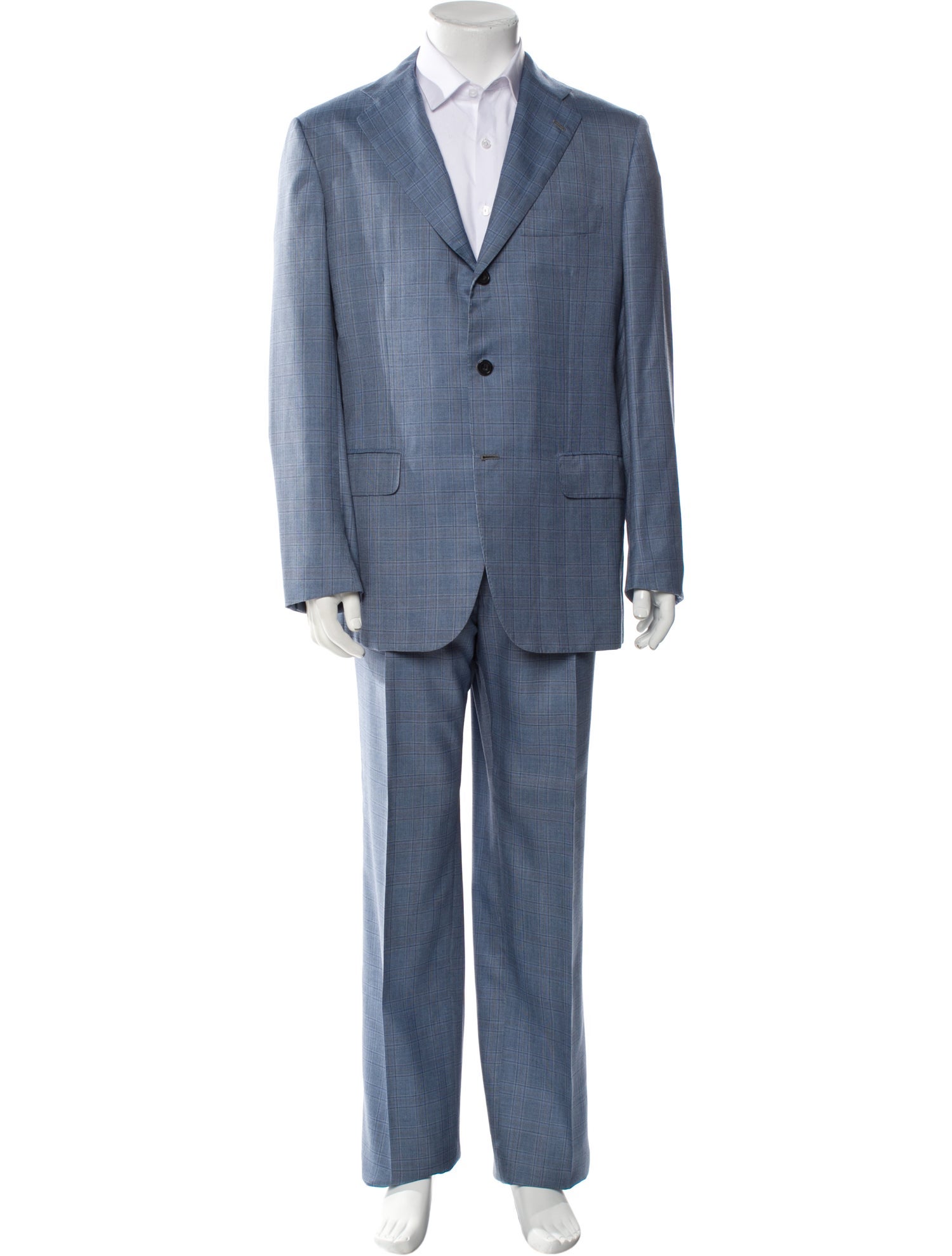 Kiton Cashmere Plaid Print Two-Piece Blazer