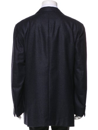 Kiton Cashmere Plaid Print Blazer