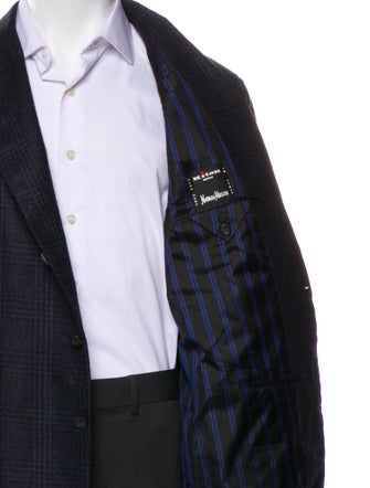 Kiton Cashmere Plaid Print Blazer