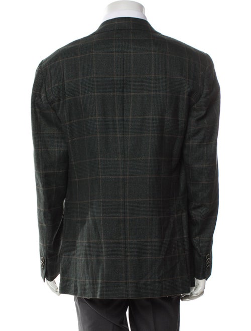 Kiton Linen Plaid Print Blazer