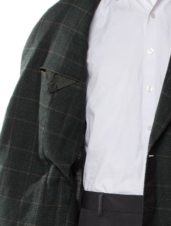 Kiton Linen Plaid Print Blazer