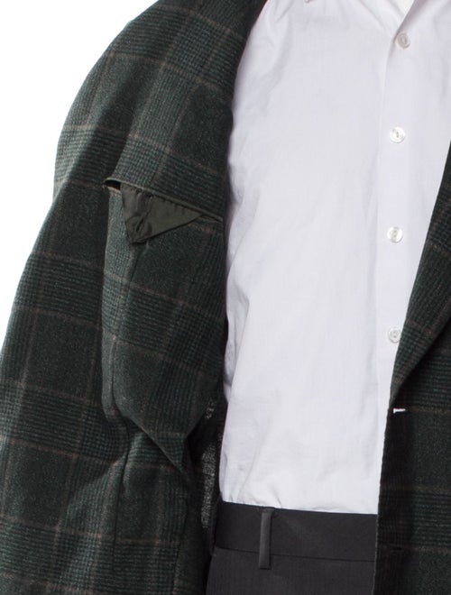 Kiton Linen Plaid Print Blazer