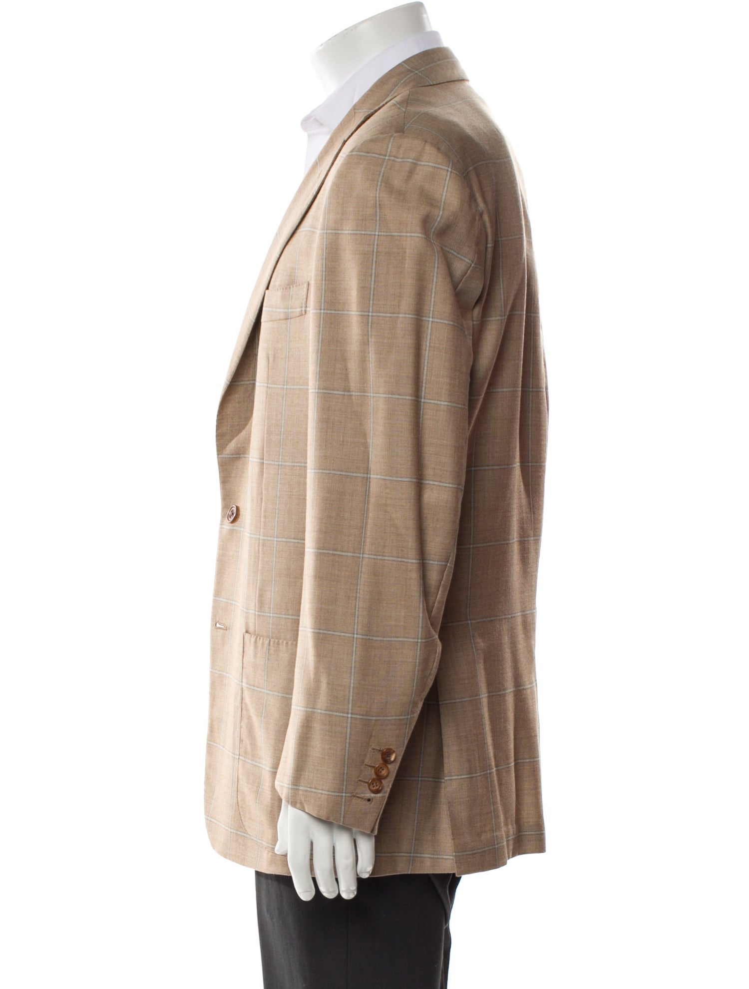 Kiton Cashmere Plaid Print Blazer