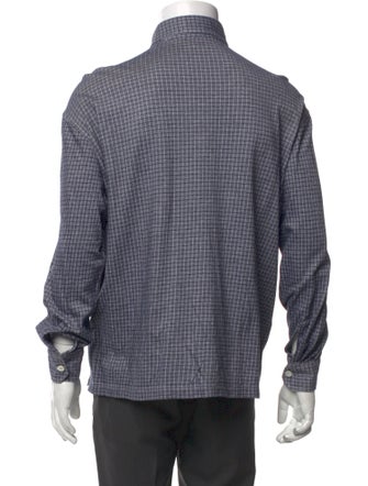 Kiton Plaid Print Long Sleeve Dress Shirt