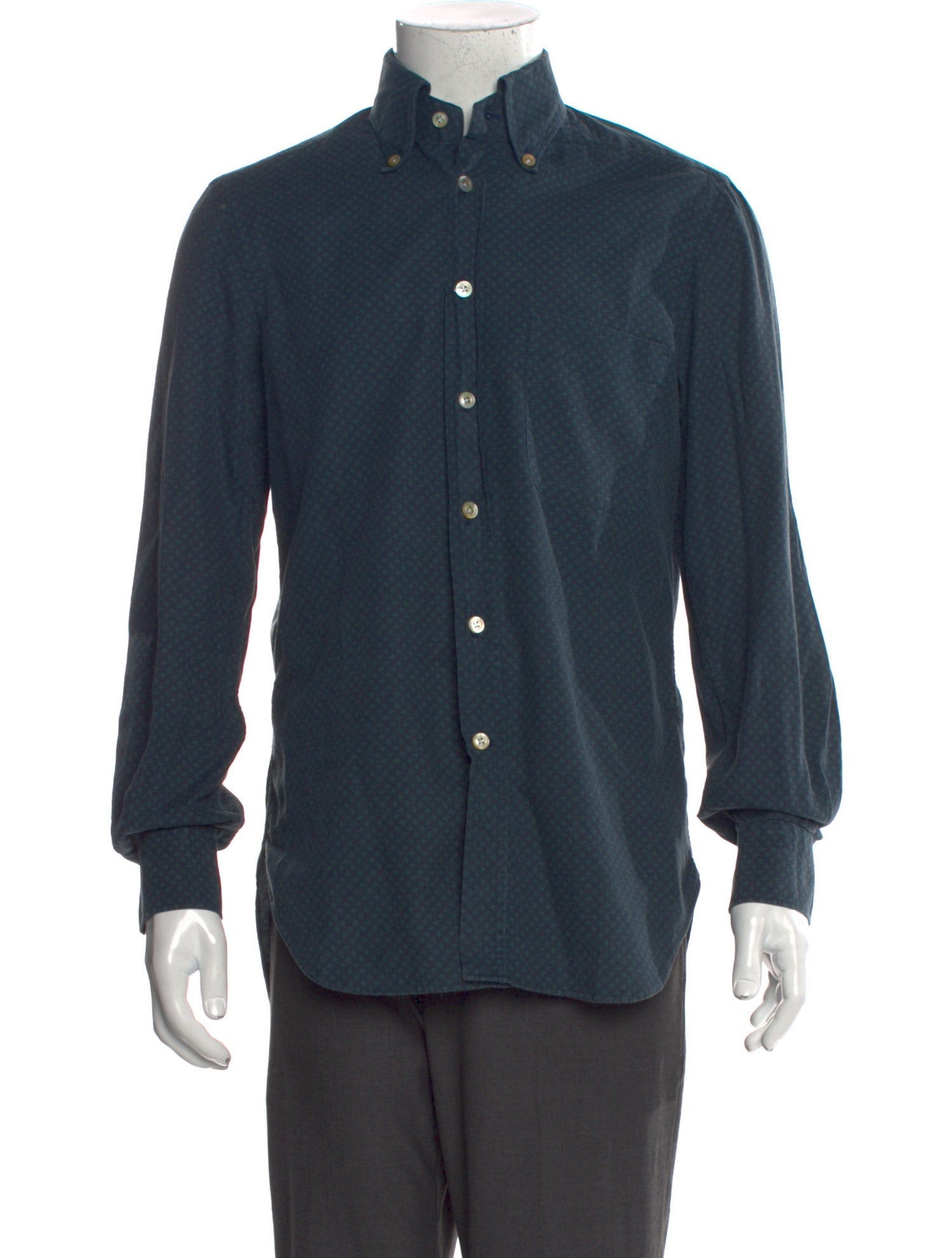 Kiton Plaid Print Long Sleeve Shirt