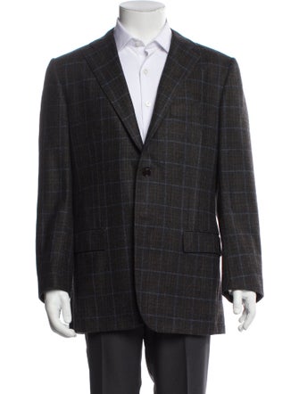 Kiton Cashmere Plaid Print Two-Piece Blazer