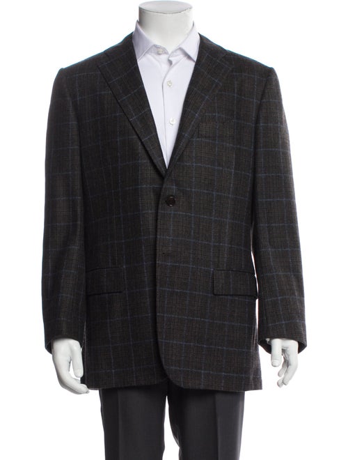 Kiton Cashmere Plaid Print Two-Piece Blazer