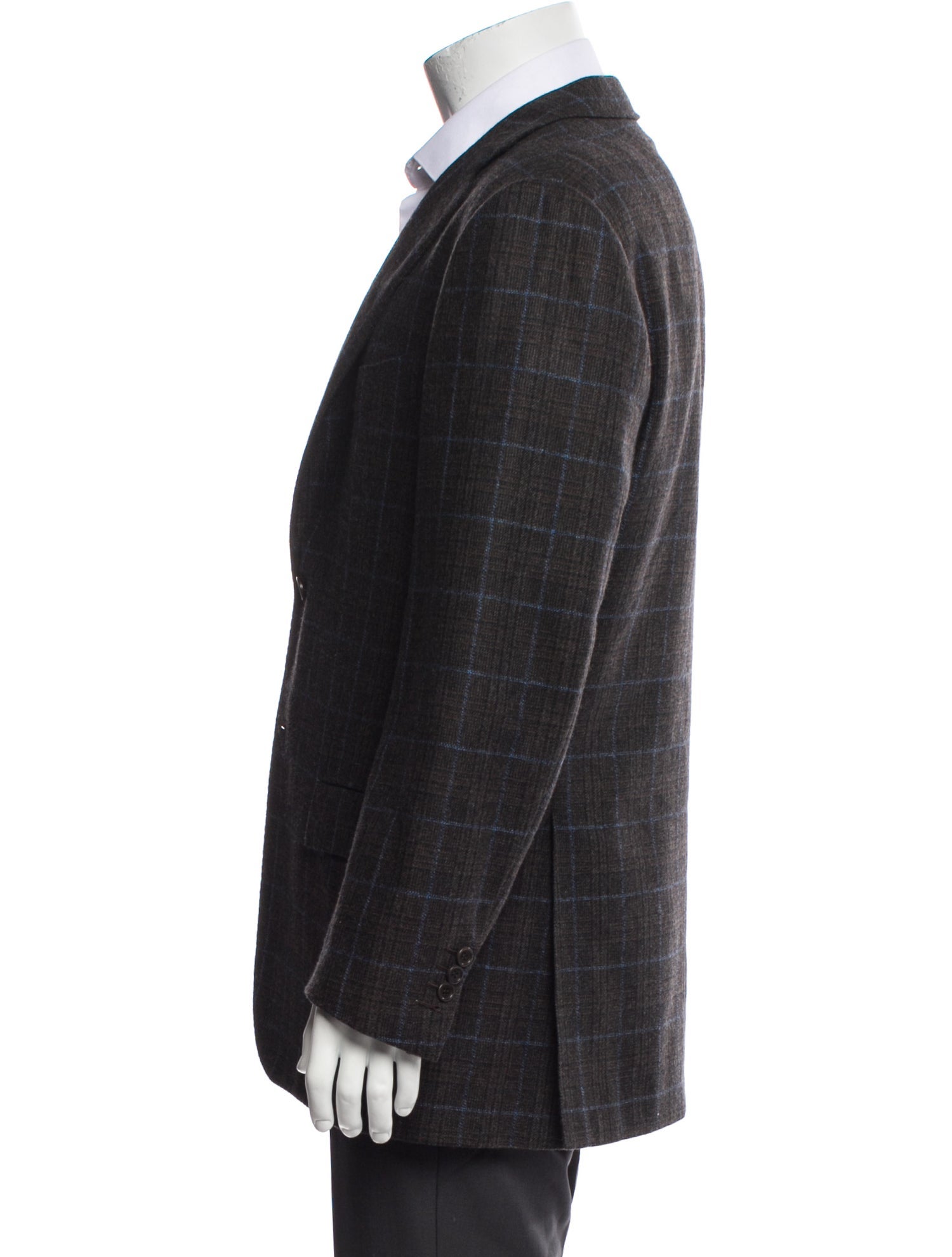 Kiton Cashmere Plaid Print Two-Piece Blazer
