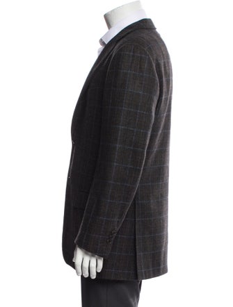 Kiton Cashmere Plaid Print Two-Piece Blazer