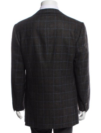 Kiton Cashmere Plaid Print Two-Piece Blazer