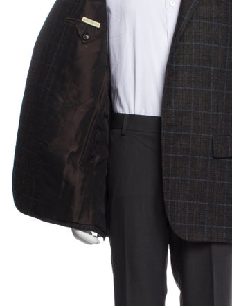 Kiton Cashmere Plaid Print Two-Piece Blazer