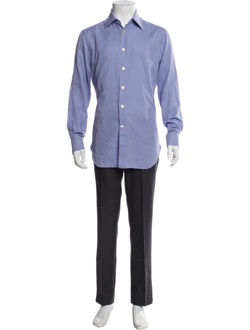 Kiton Plaid Print Long Sleeve Shirt