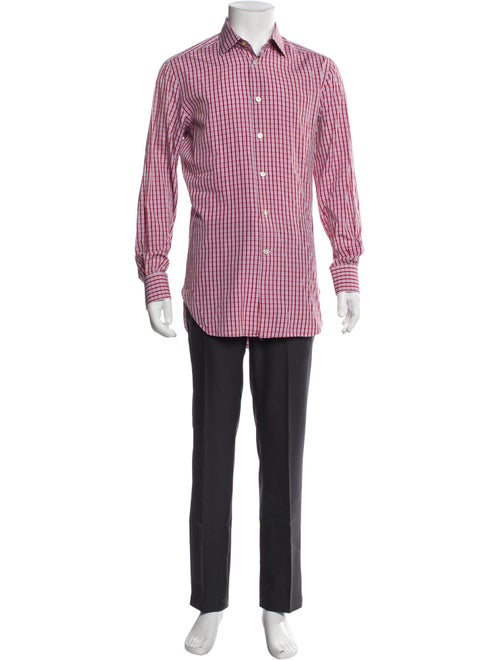Kiton Plaid Print Long Sleeve Shirt