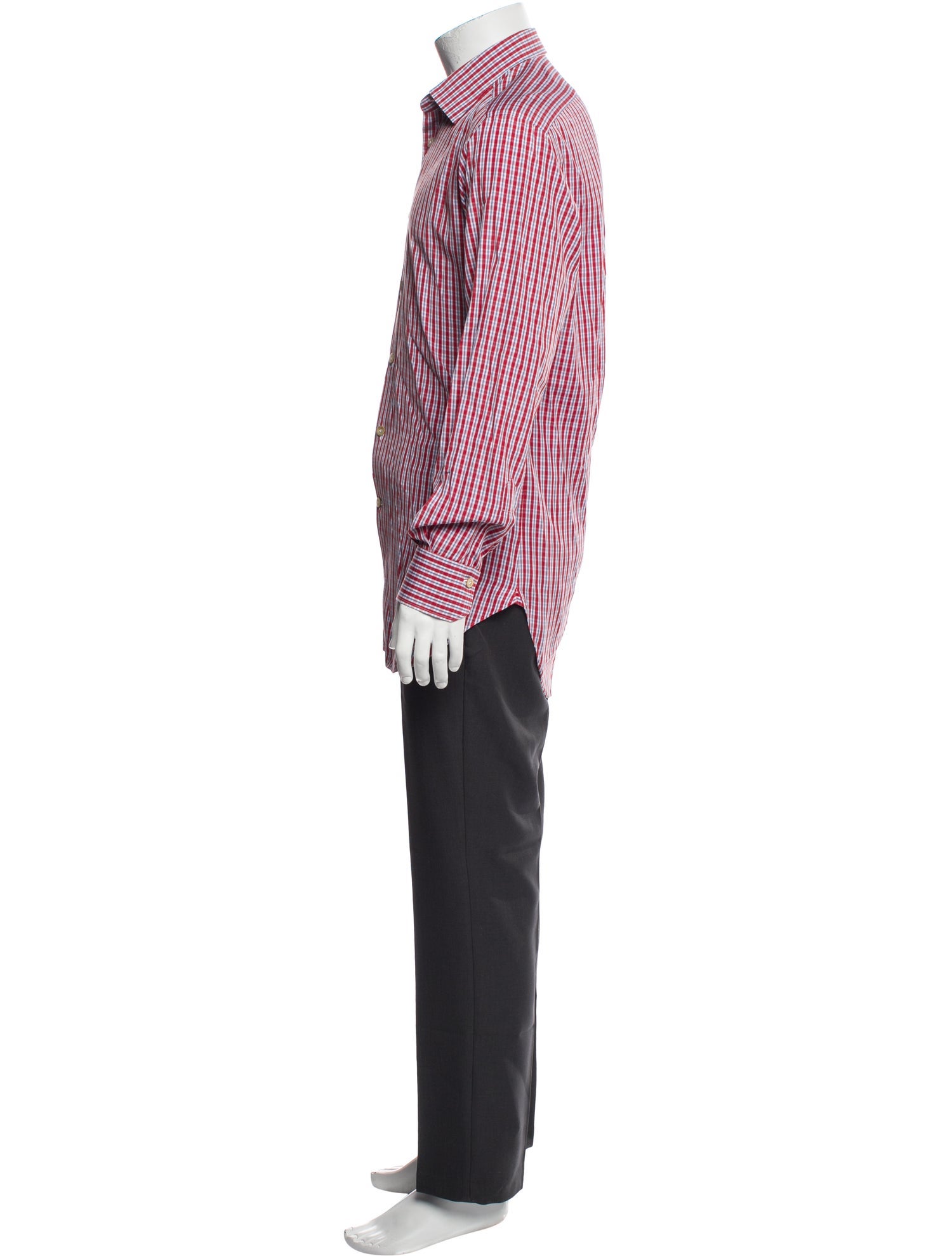 Kiton Plaid Print Long Sleeve Shirt