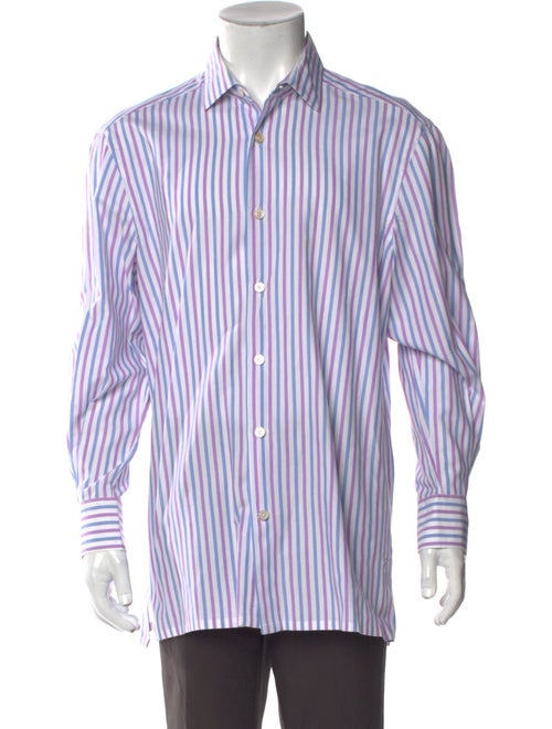 Kiton Striped Long Sleeve Dress Shirt