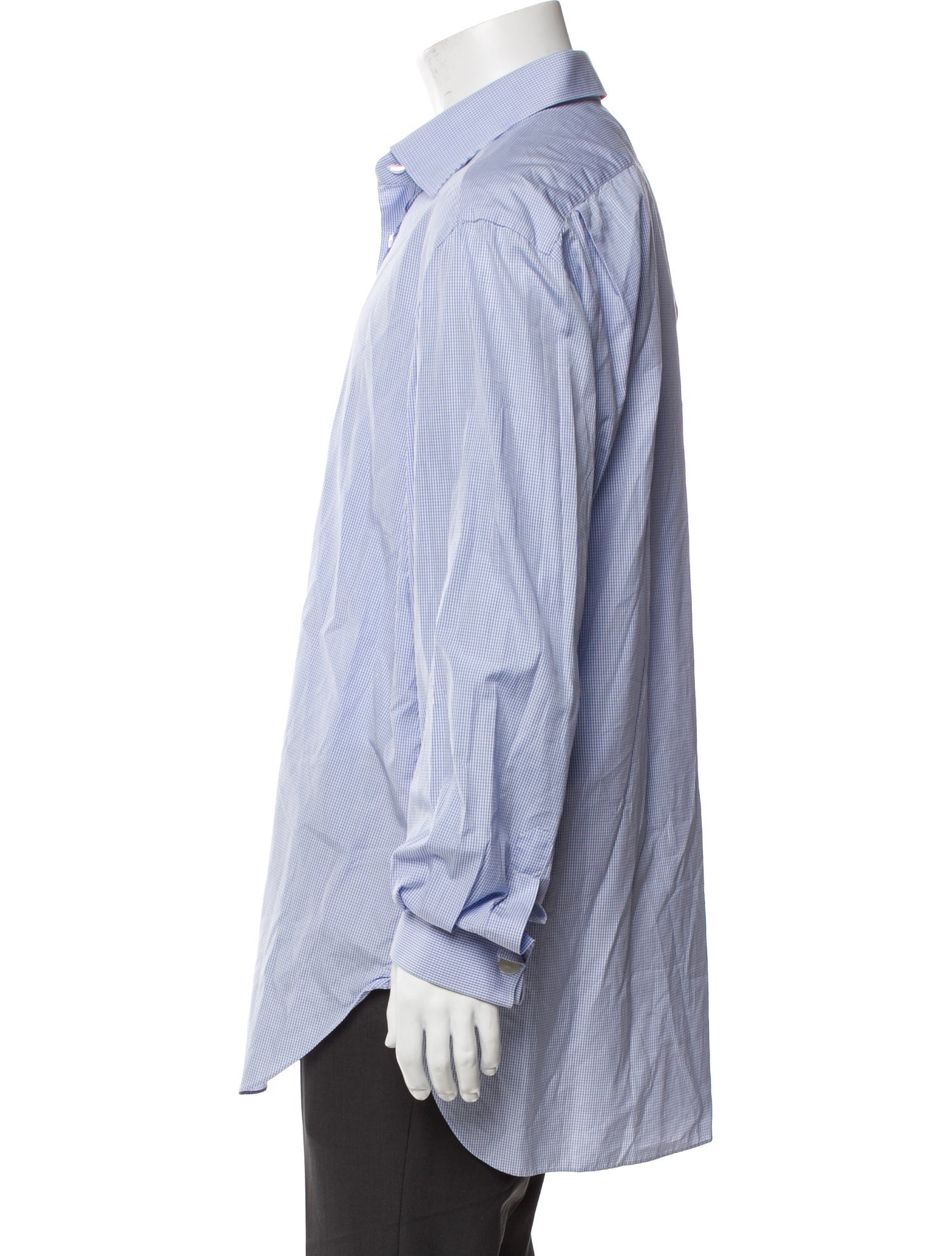 Kiton Plaid Print Long Sleeve Dress Shirt