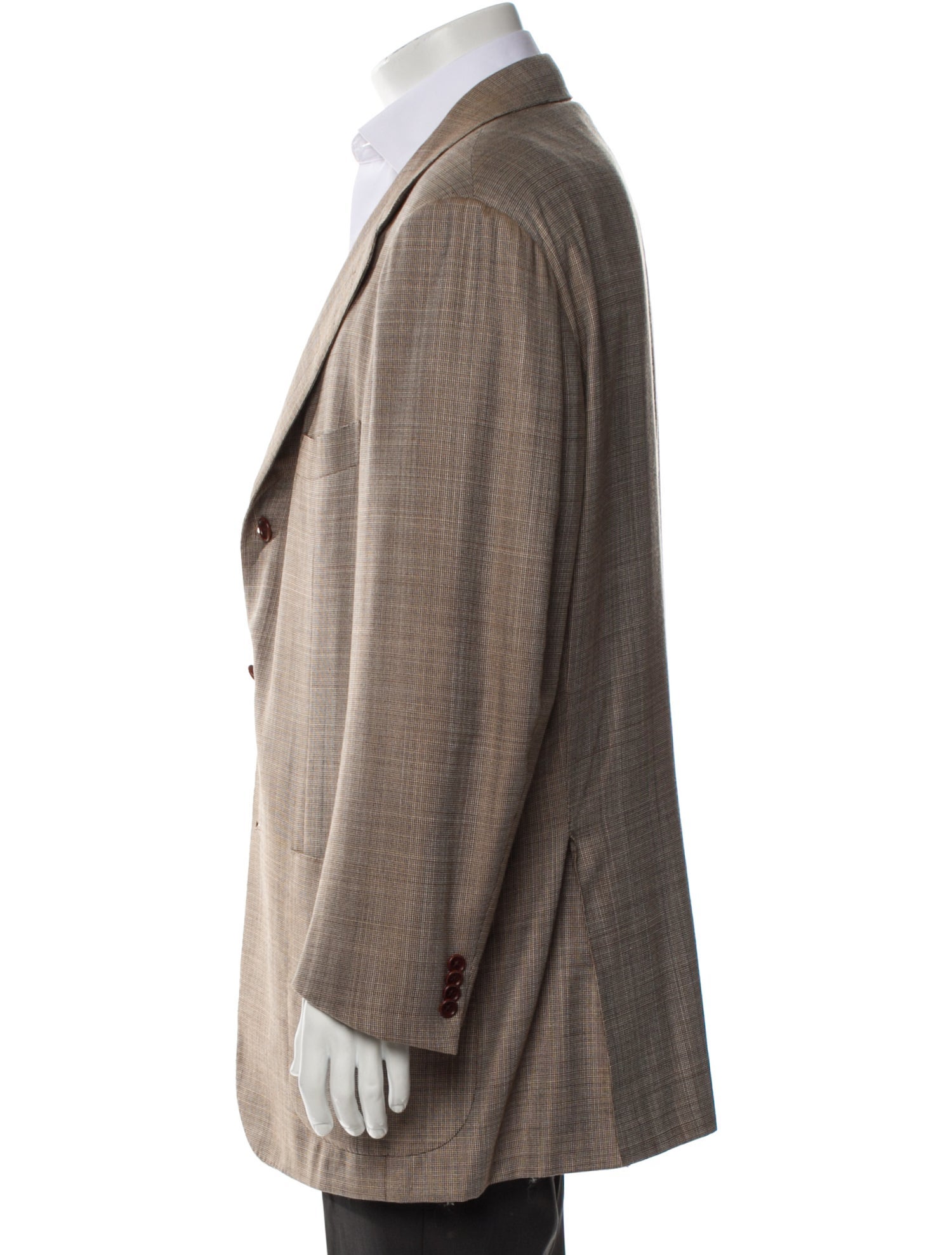 Kiton Cashmere Plaid Print Blazer