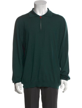 Kiton Cashmere Collar Polo Sweater