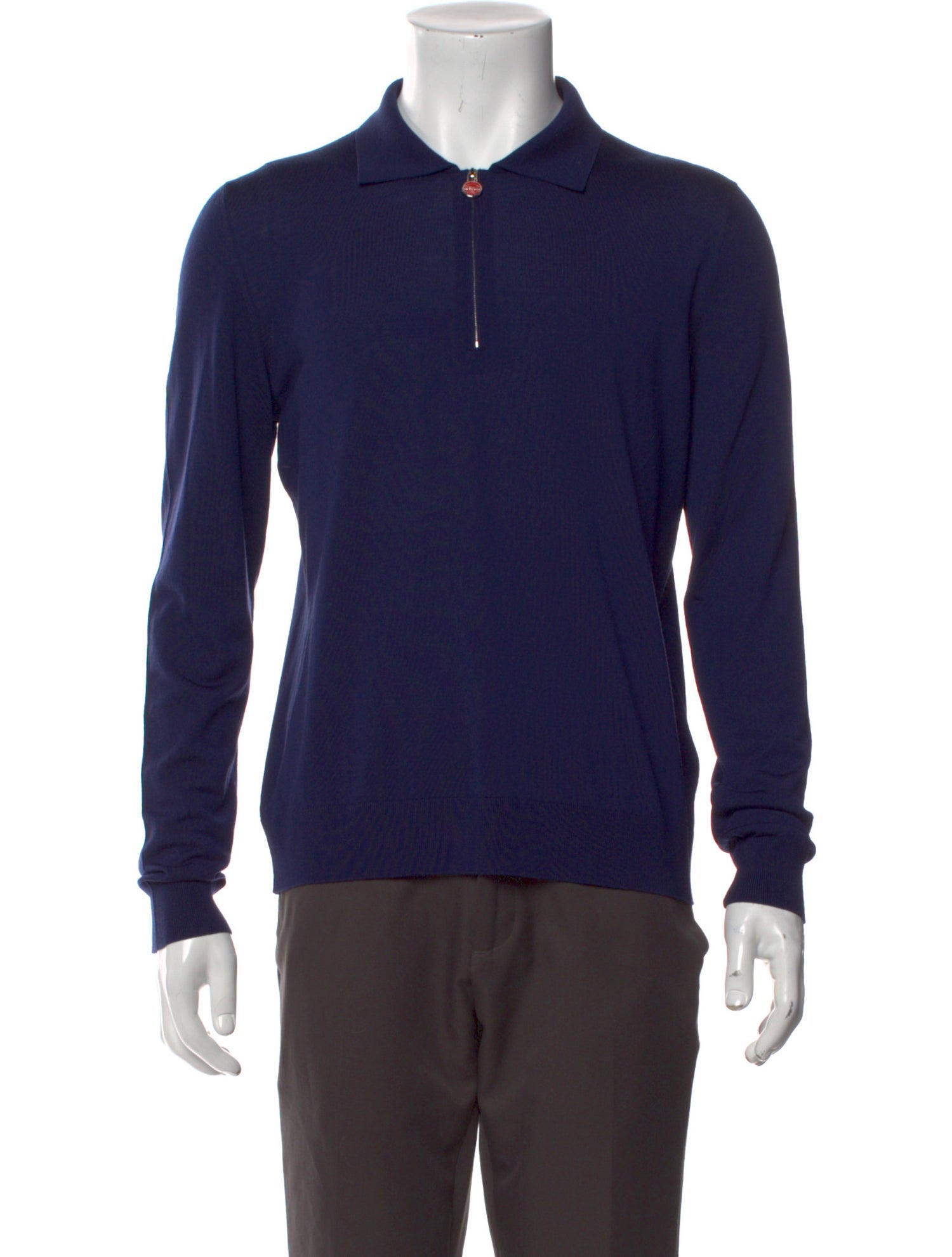 Kiton Wool Collar Polo Sweater