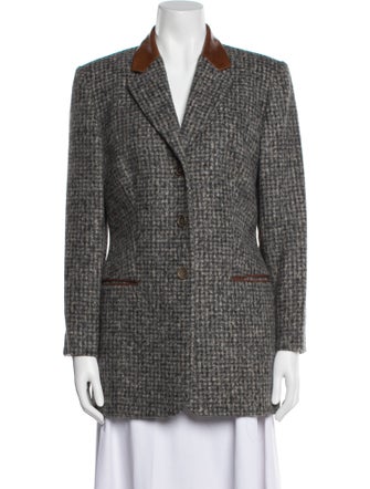 Kiton Alpaca Plaid Print Blazer