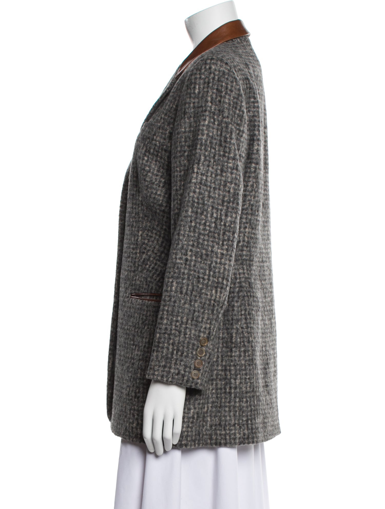 Kiton Alpaca Plaid Print Blazer