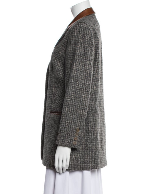 Kiton Alpaca Plaid Print Blazer