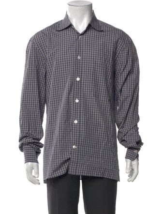 Kiton Plaid Print Long Sleeve Shirt