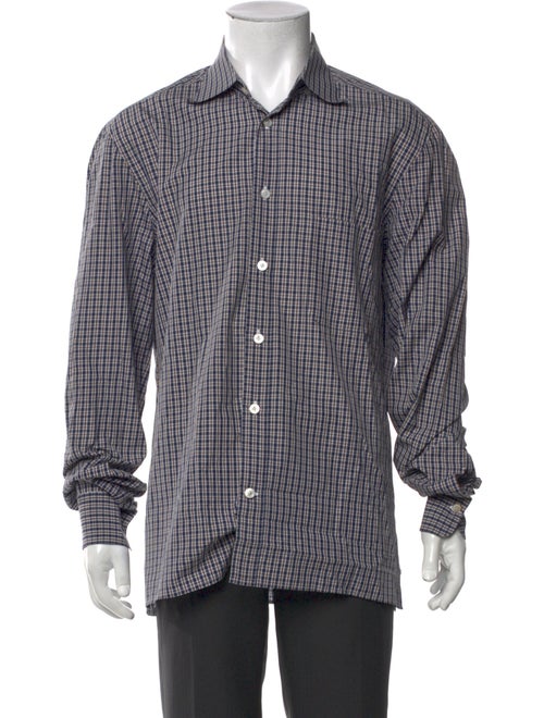 Kiton Plaid Print Long Sleeve Shirt