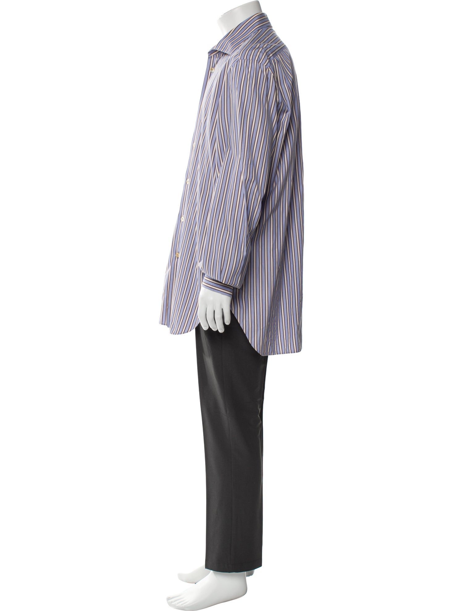 Kiton Striped Long Sleeve Dress Shirt