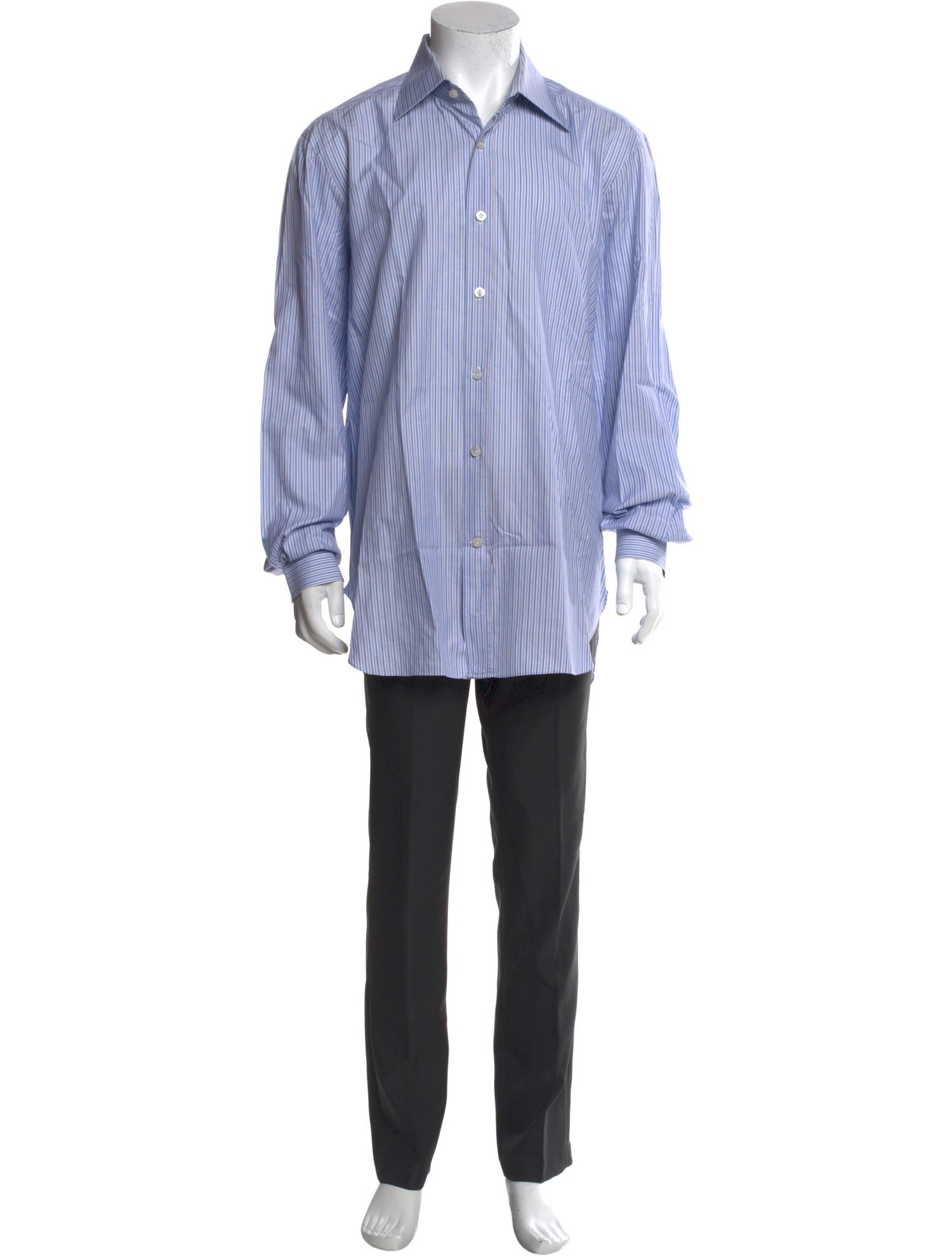 Kiton Striped Long Sleeve Dress Shirt