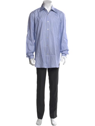 Kiton Striped Long Sleeve Dress Shirt