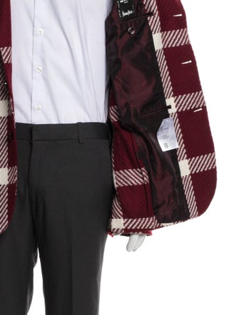 Kiton Cashmere Plaid Print Peacoat
