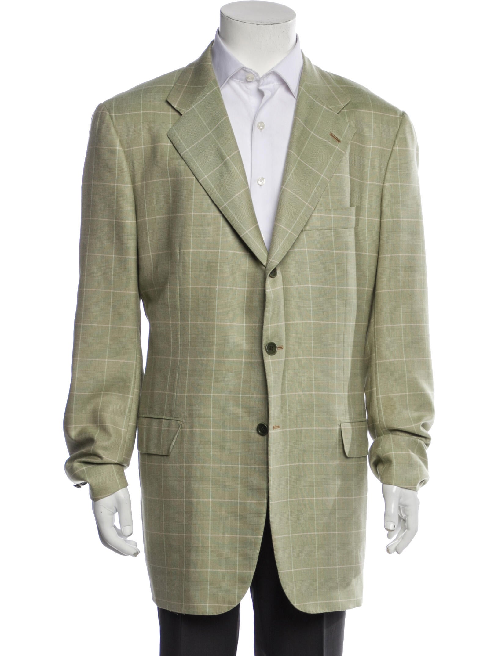 Kiton Plaid Print Blazer
