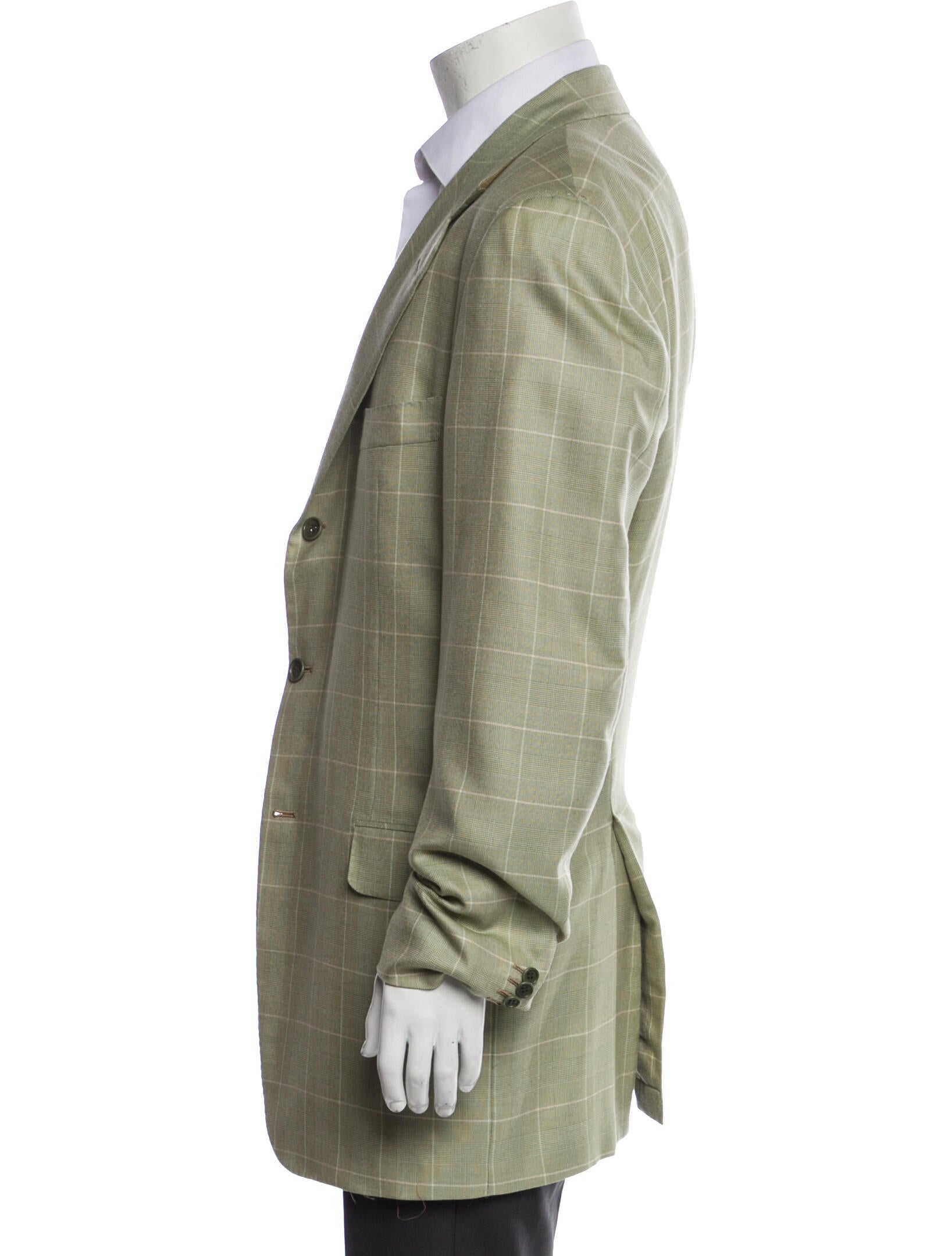 Kiton Plaid Print Blazer