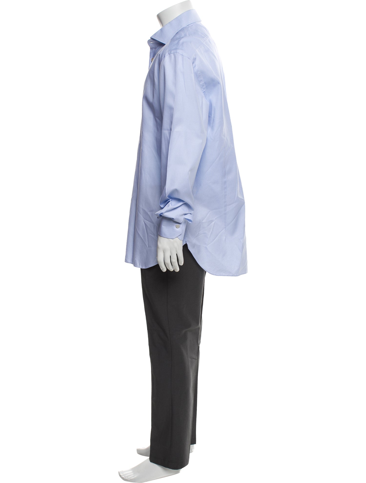 Kiton Plaid Print Long Sleeve Dress Shirt