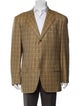 Kiton Cashmere Plaid Print Blazer