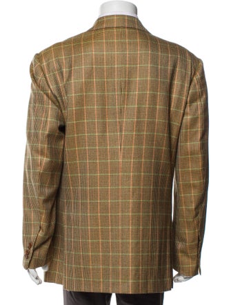 Kiton Cashmere Plaid Print Blazer