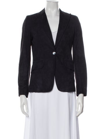 Pre-owned Kiton Lambskin Blazer In Blue