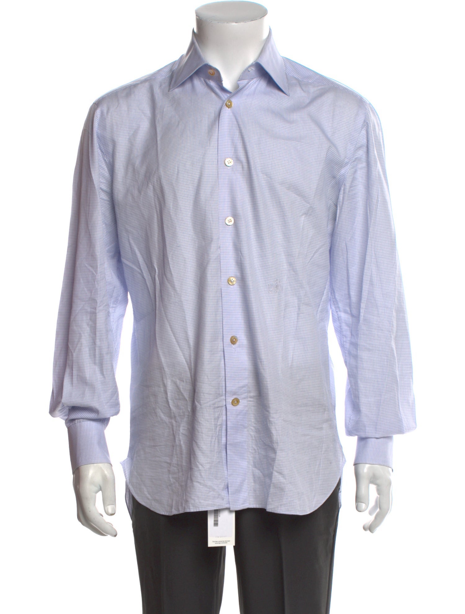 Kiton Plaid Print Long Sleeve Dress Shirt