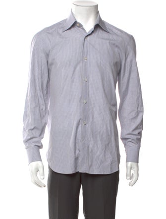 Kiton Plaid Print Long Sleeve Dress Shirt