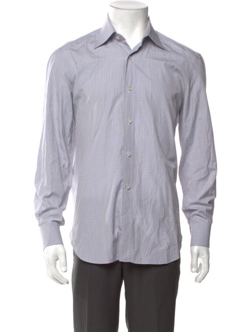 Kiton Plaid Print Long Sleeve Dress Shirt