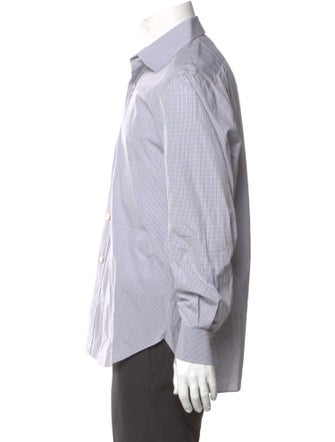 Kiton Plaid Print Long Sleeve Dress Shirt