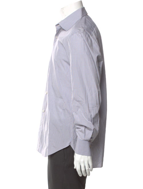 Kiton Plaid Print Long Sleeve Dress Shirt